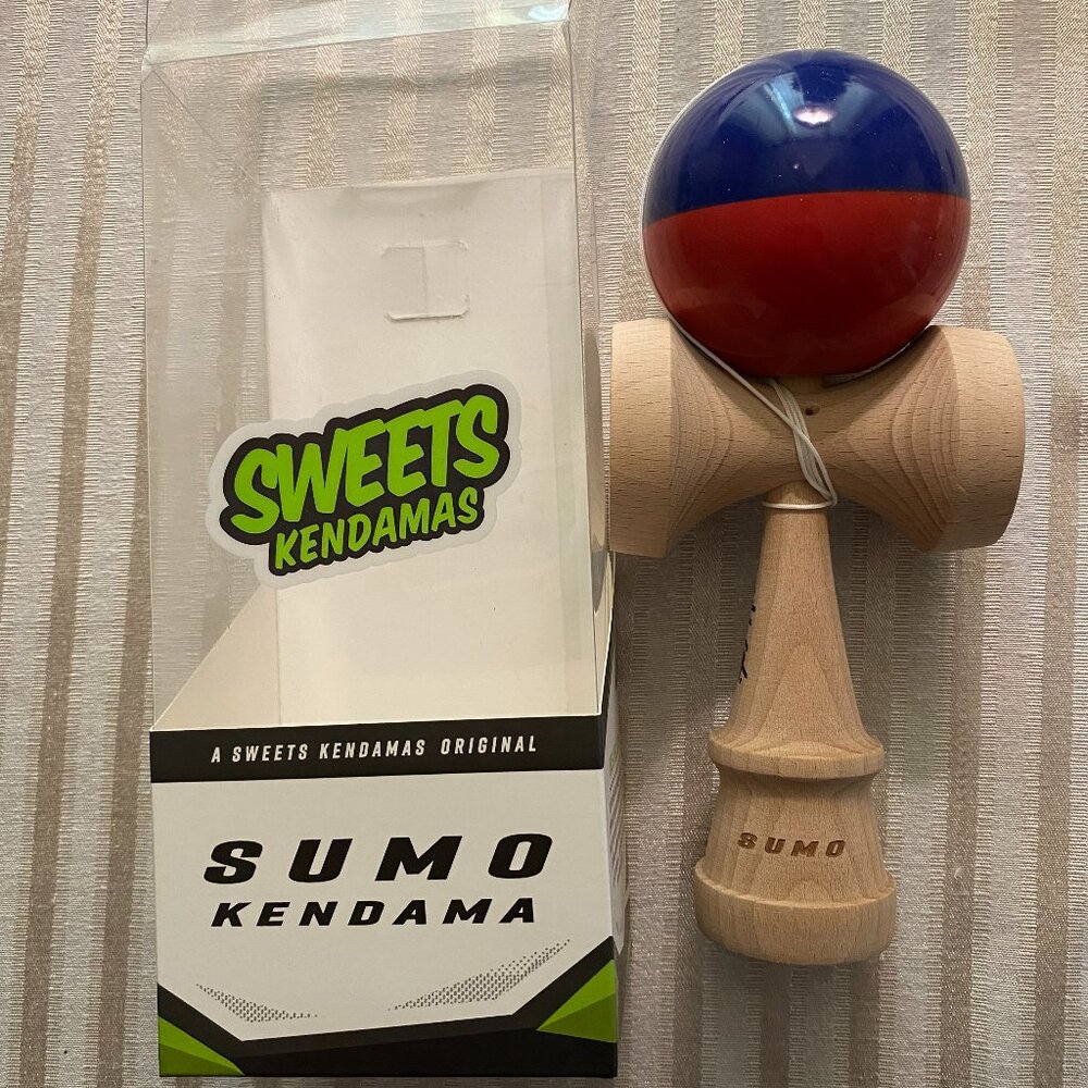 SUMO SWEETS KENDAMA ROMANIA RED HALF SPLIT BLUE - CUSHION 8 SIGNATURES NEW